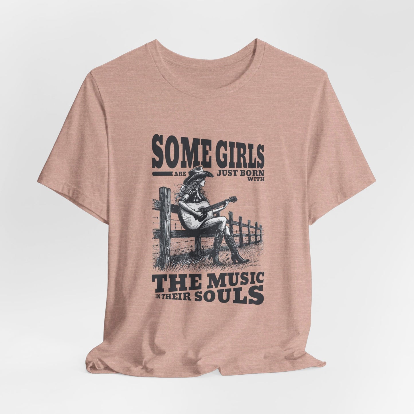 Music in Her Soul: Bella Canvas T-shirt with Cowgirl