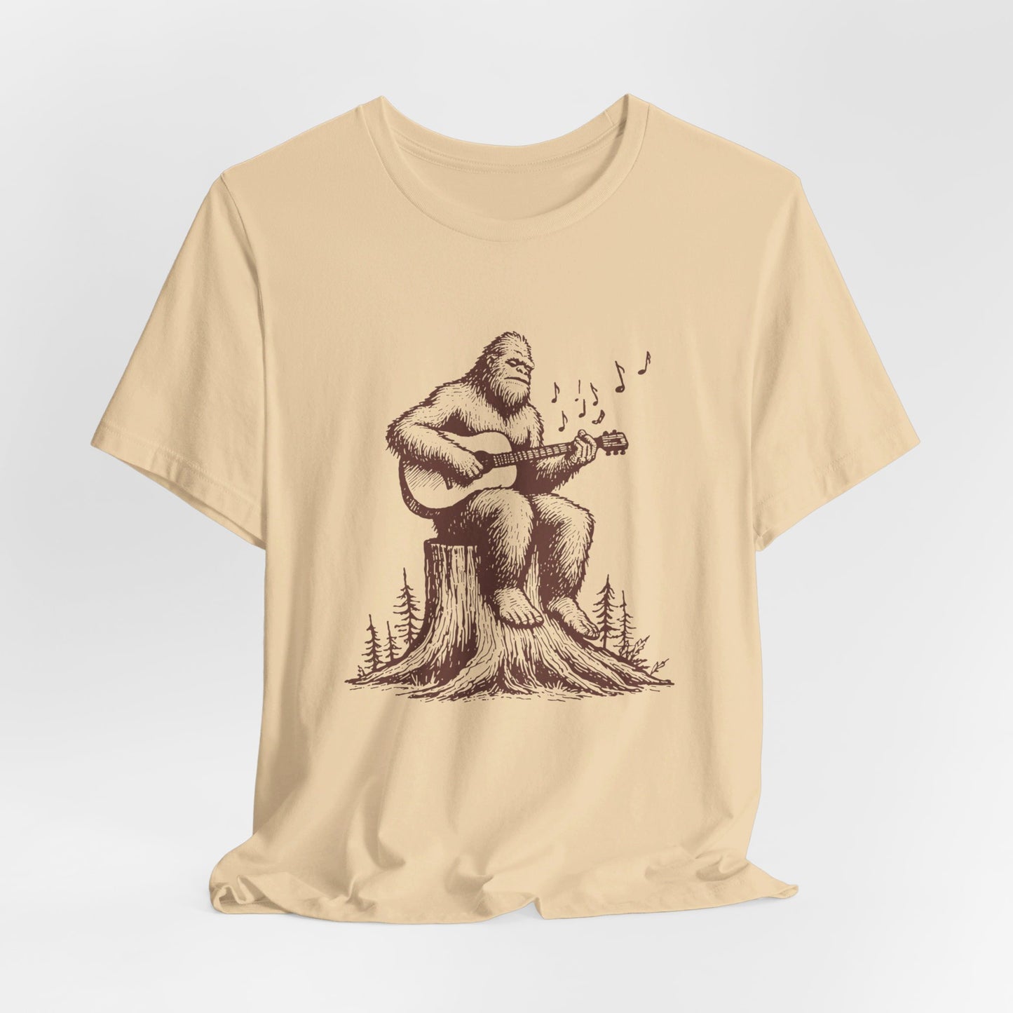 Sasquatch Serenade: Bella Canvas T-shirt with Bigfoot