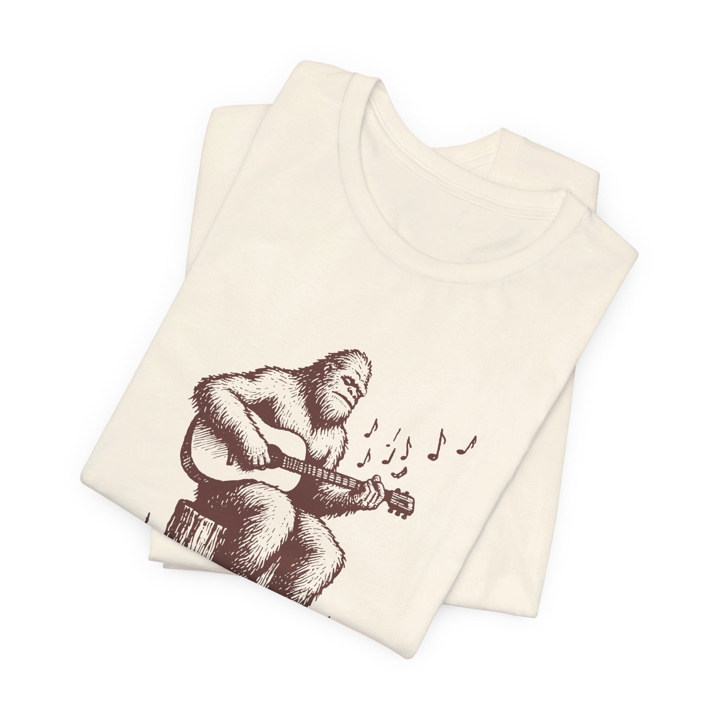 Sasquatch Serenade: Bella Canvas T-shirt with Bigfoot