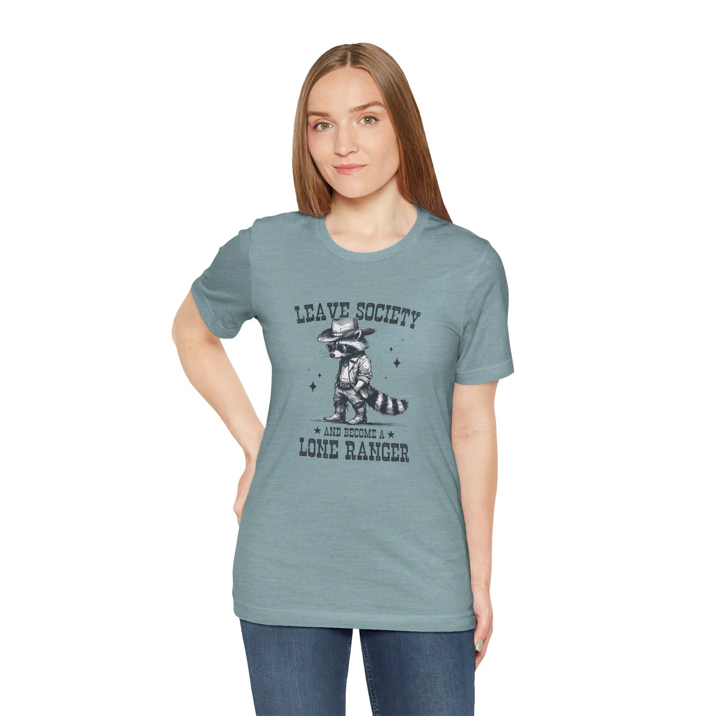 Lone Ranger: Bella Canvas T-shirt with Cowboy Raccoon