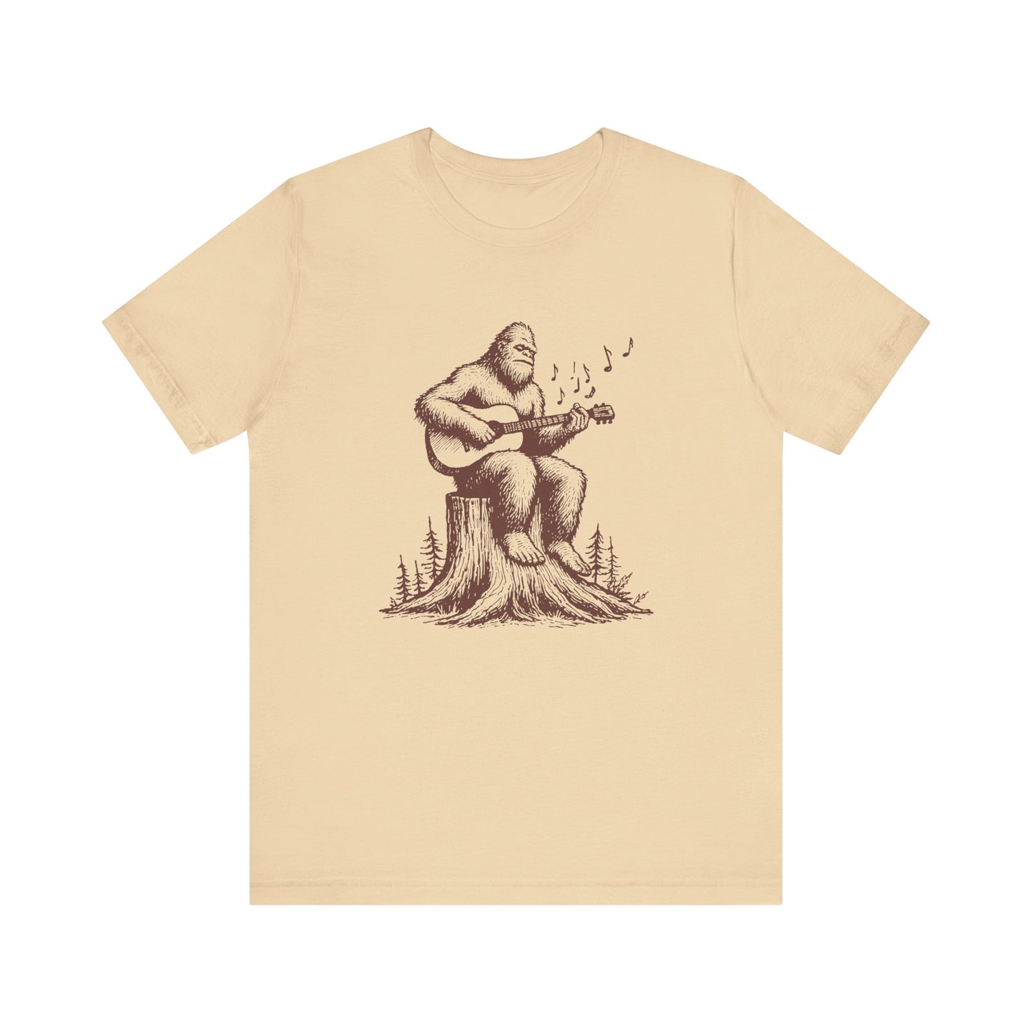 Sasquatch Serenade: Bella Canvas T-shirt with Bigfoot