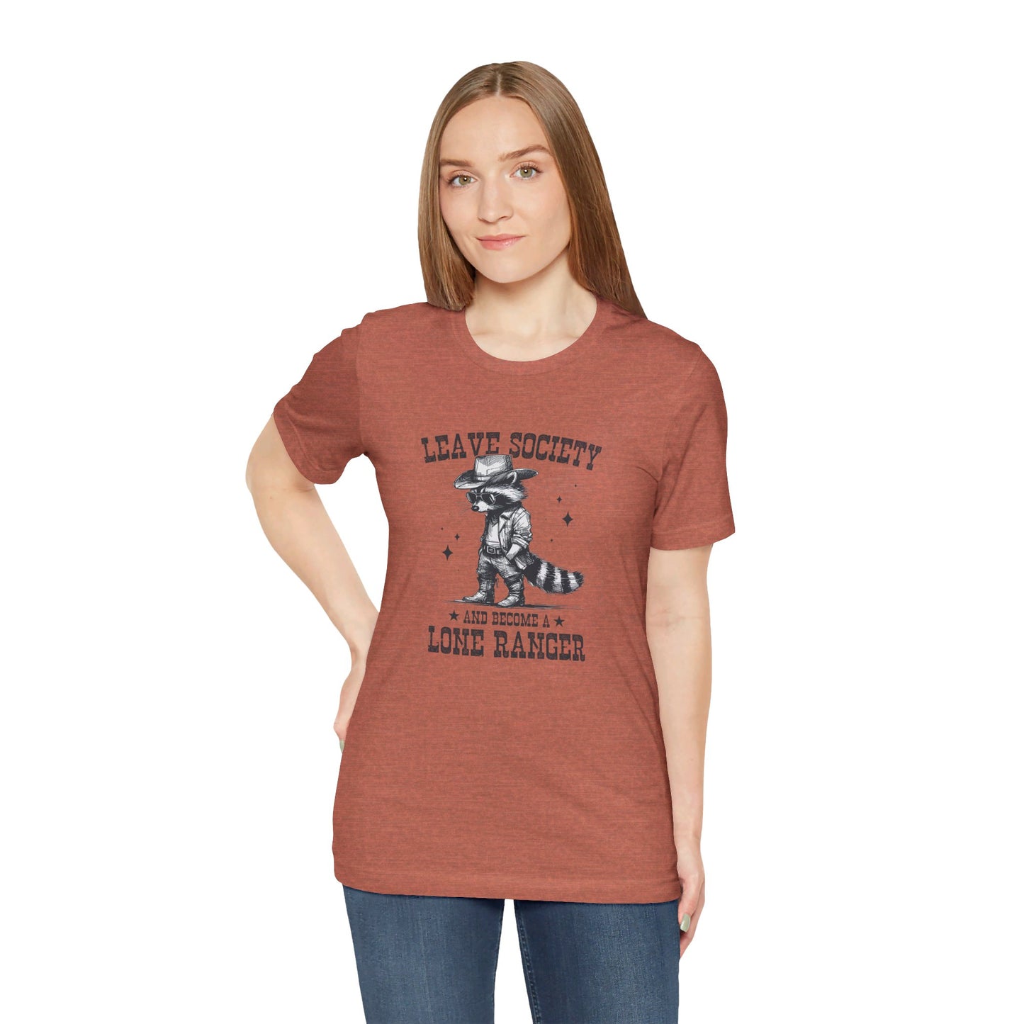 Lone Ranger: Bella Canvas T-shirt with Cowboy Raccoon