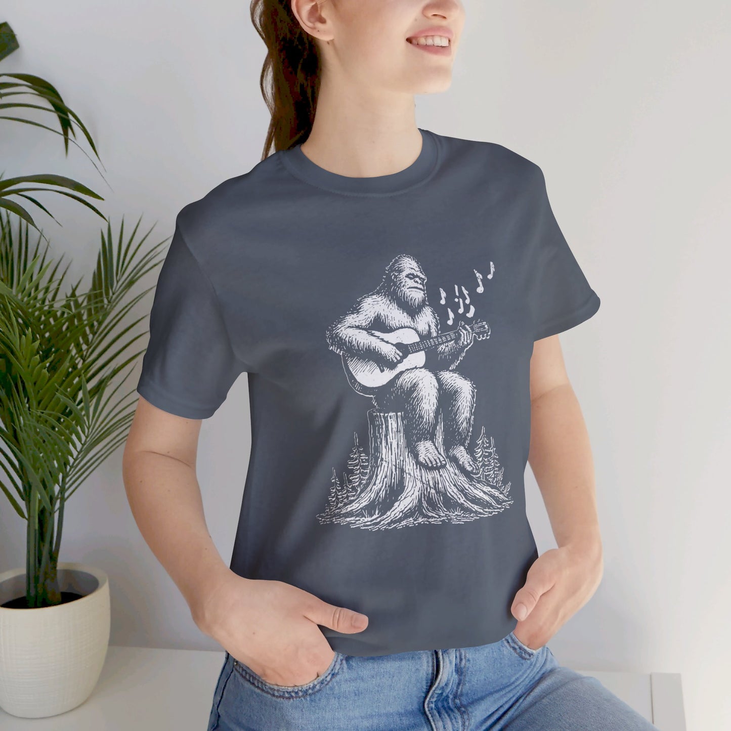 Sasquatch Serenade: Bella Canvas T-shirt with Bigfoot