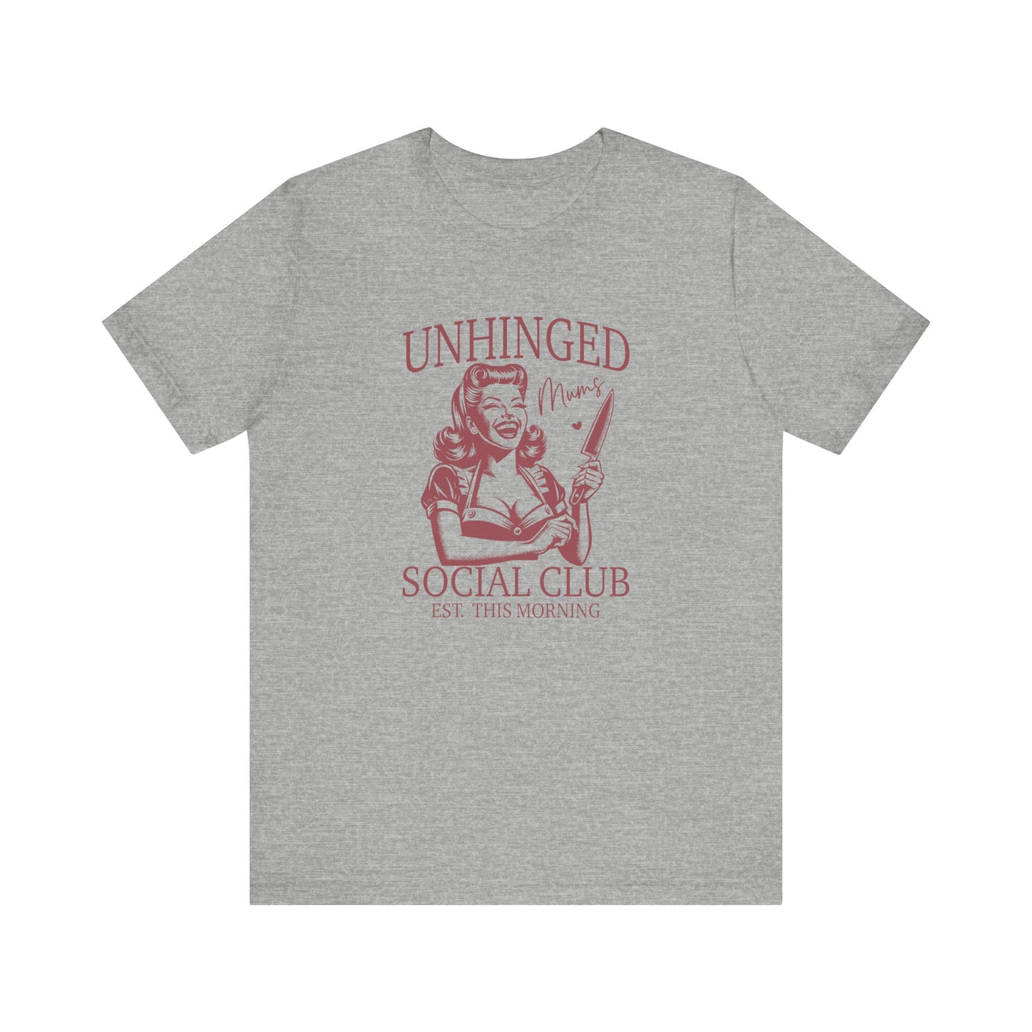 Unhinged Moms Club: Bella Canvas T-shirt with Pin-Up Style Woman