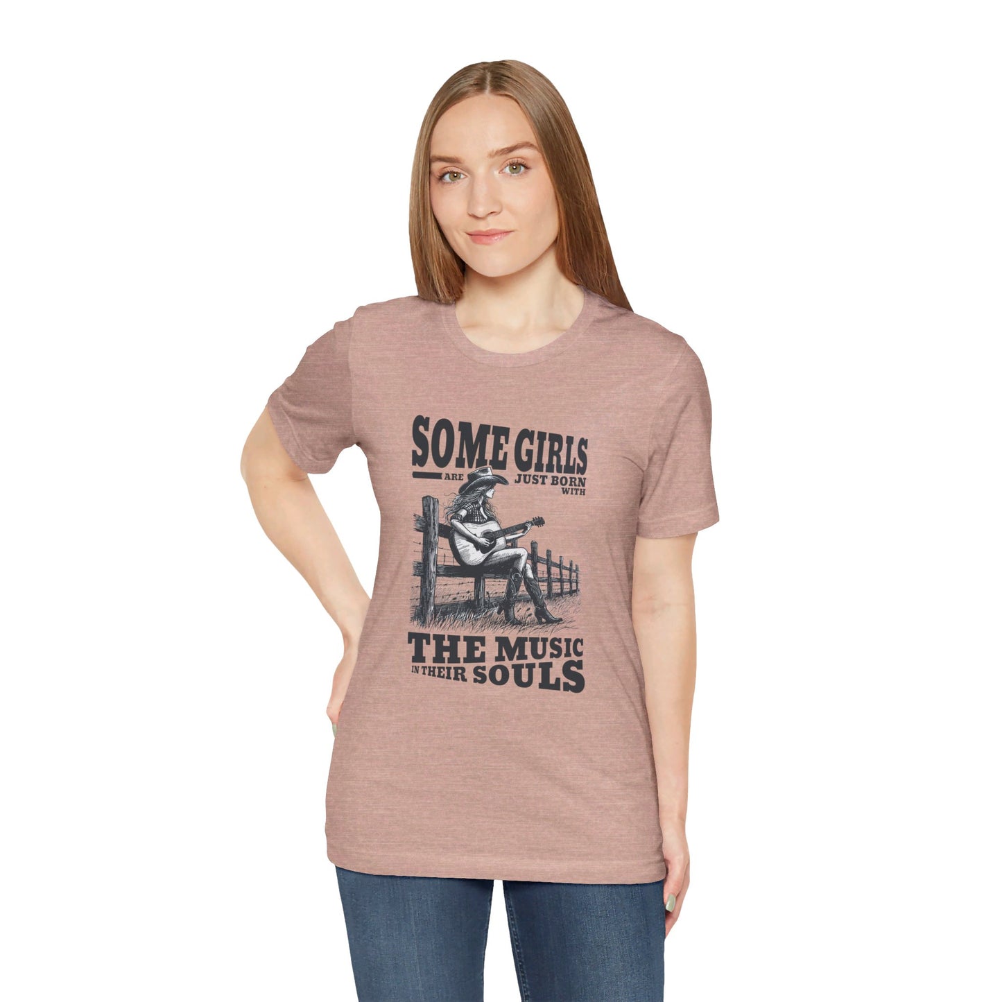 Music in Her Soul: Bella Canvas T-shirt with Cowgirl