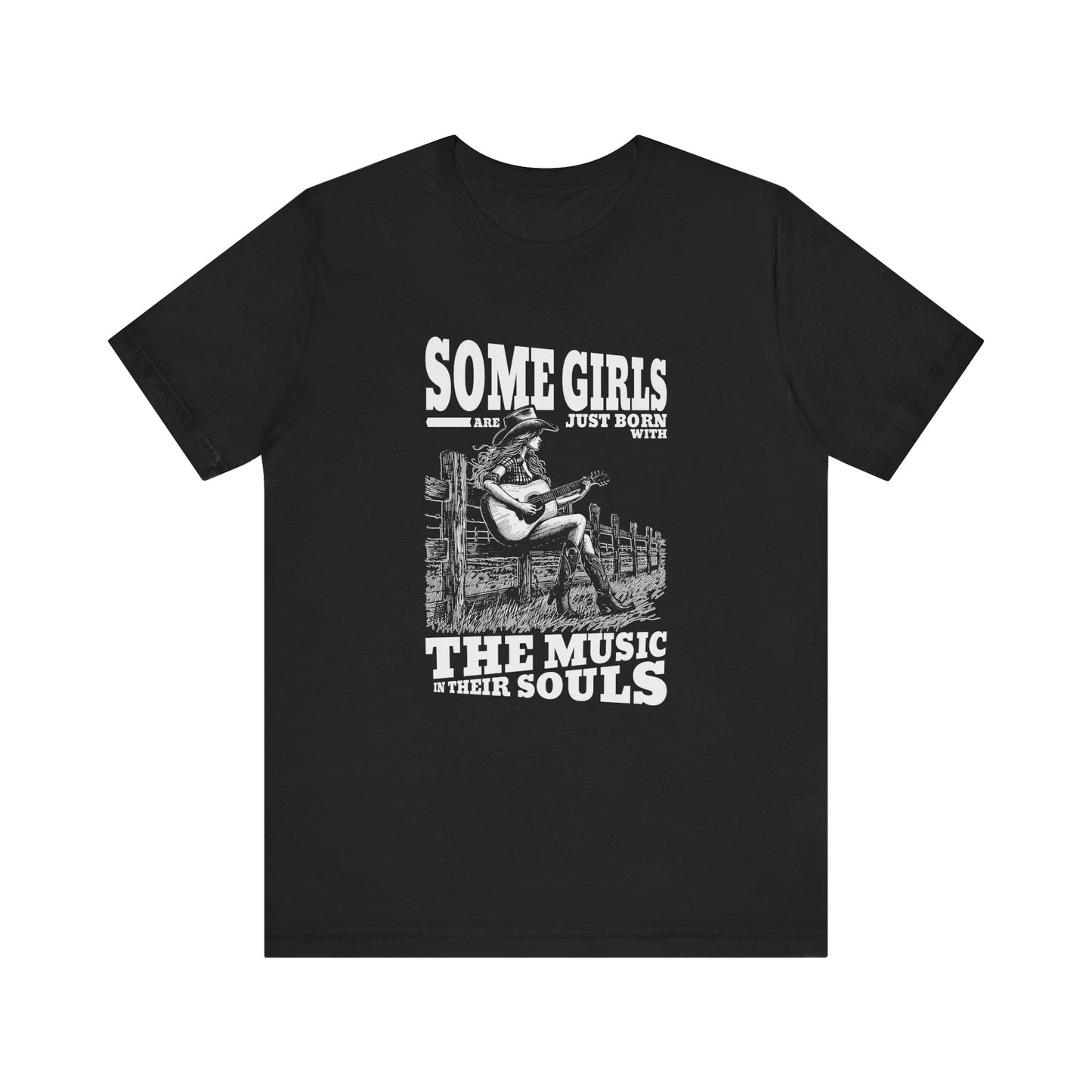 Music in Her Soul: Bella Canvas T-shirt with Cowgirl