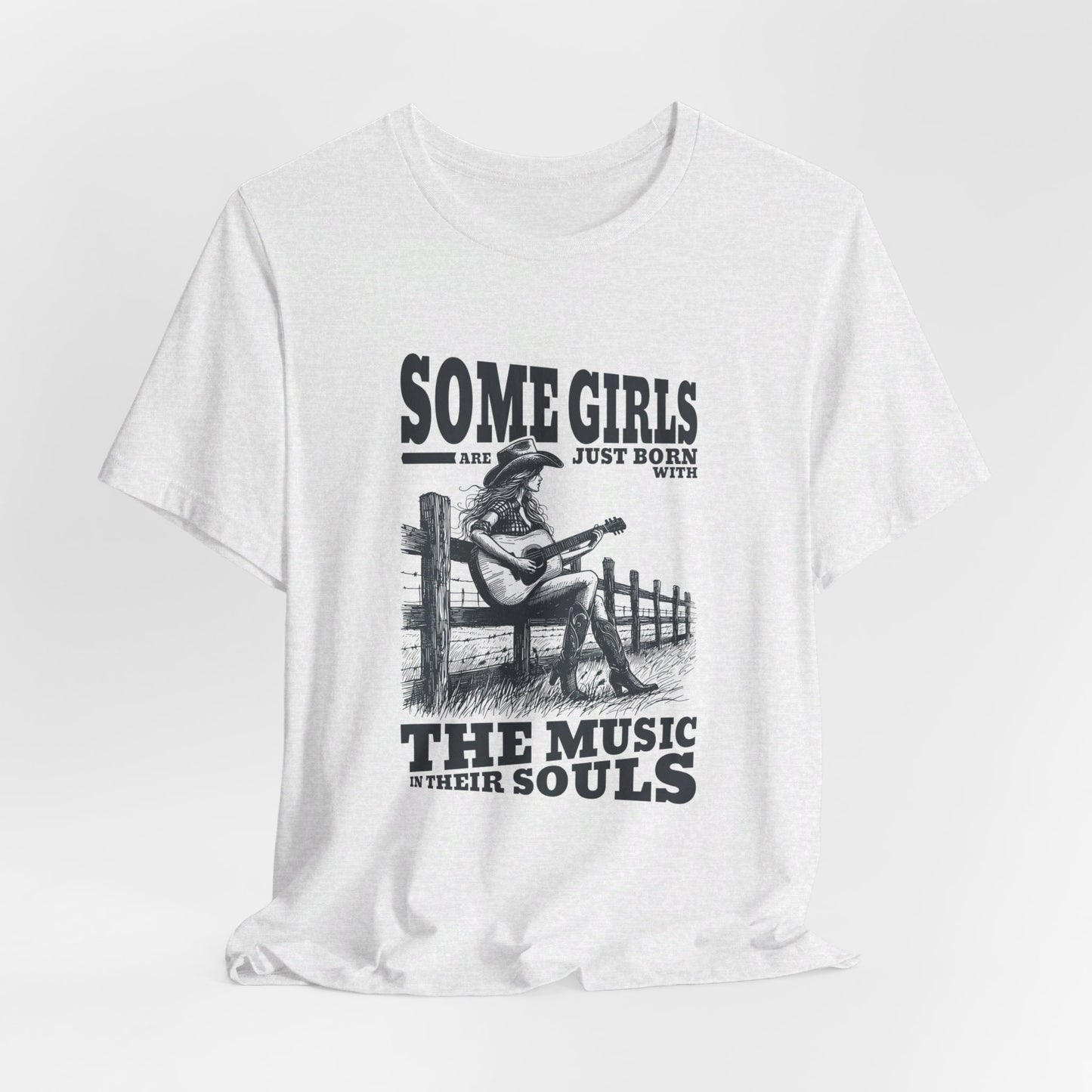 Music in Her Soul: Bella Canvas T-shirt with Cowgirl