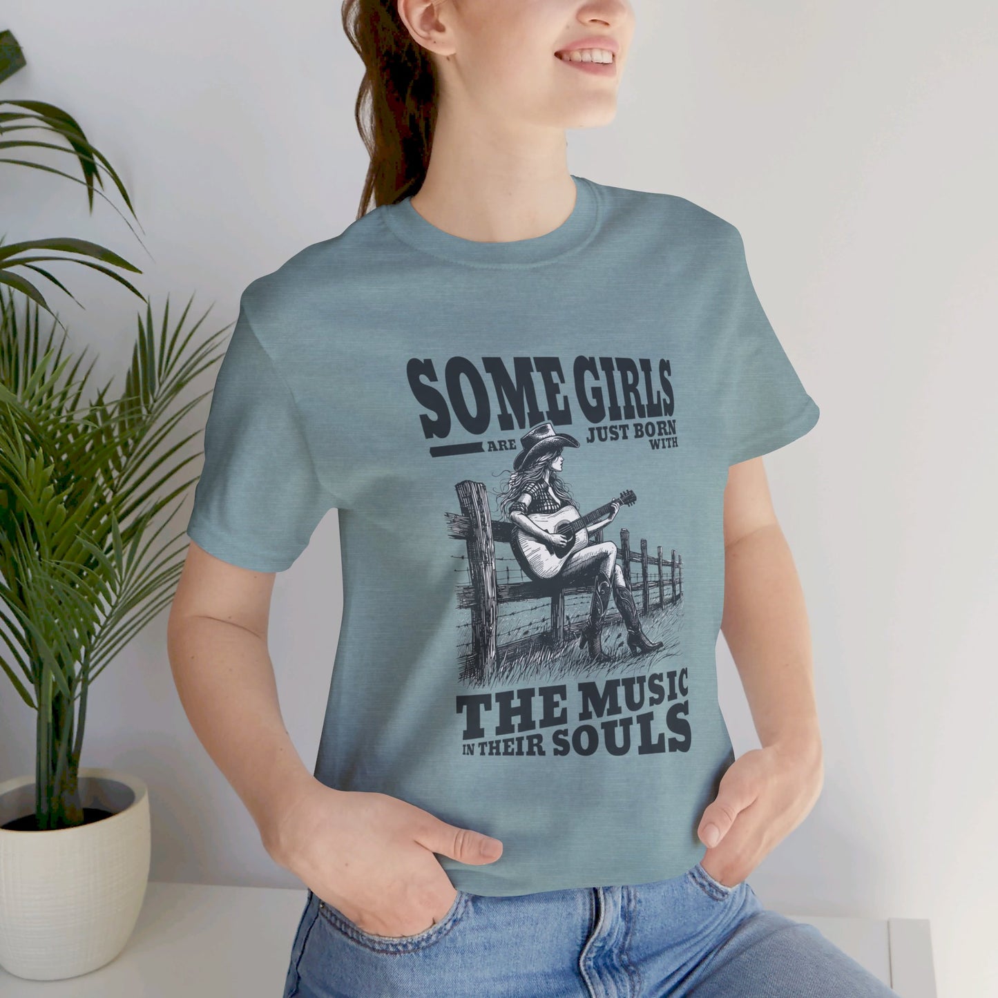 Music in Her Soul: Bella Canvas T-shirt with Cowgirl