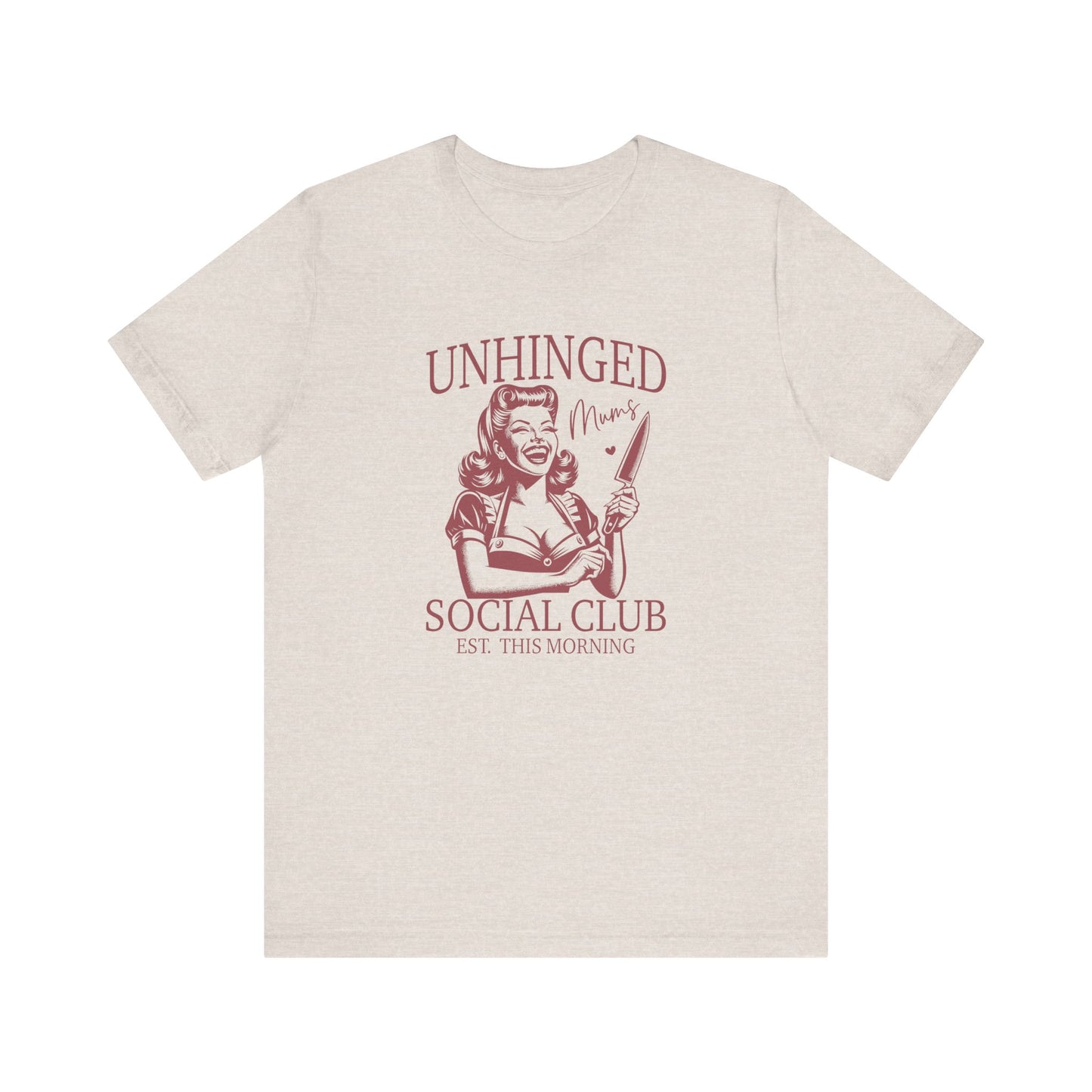 Unhinged Moms Club: Bella Canvas T-shirt with Pin-Up Style Woman