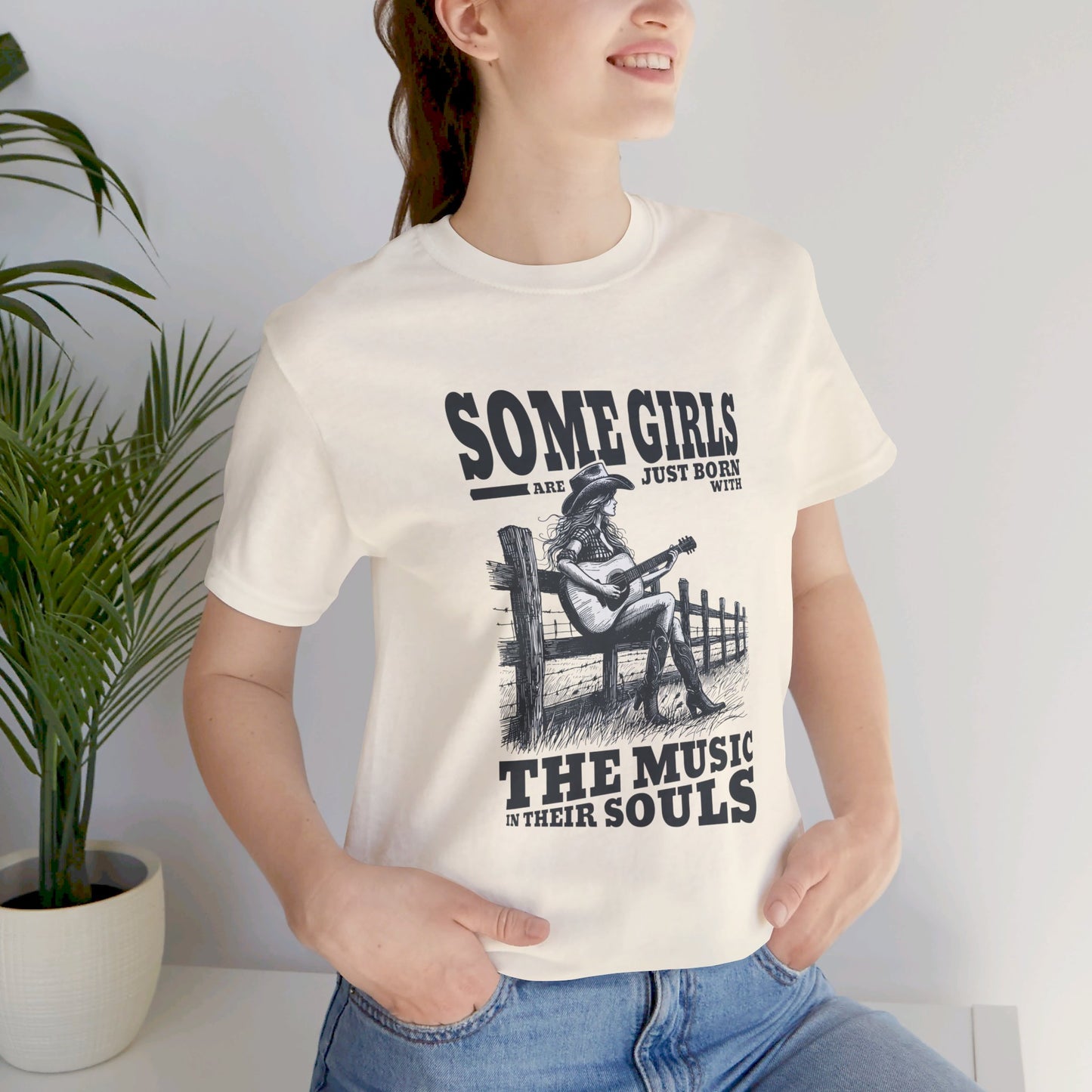 Music in Her Soul: Bella Canvas T-shirt with Cowgirl