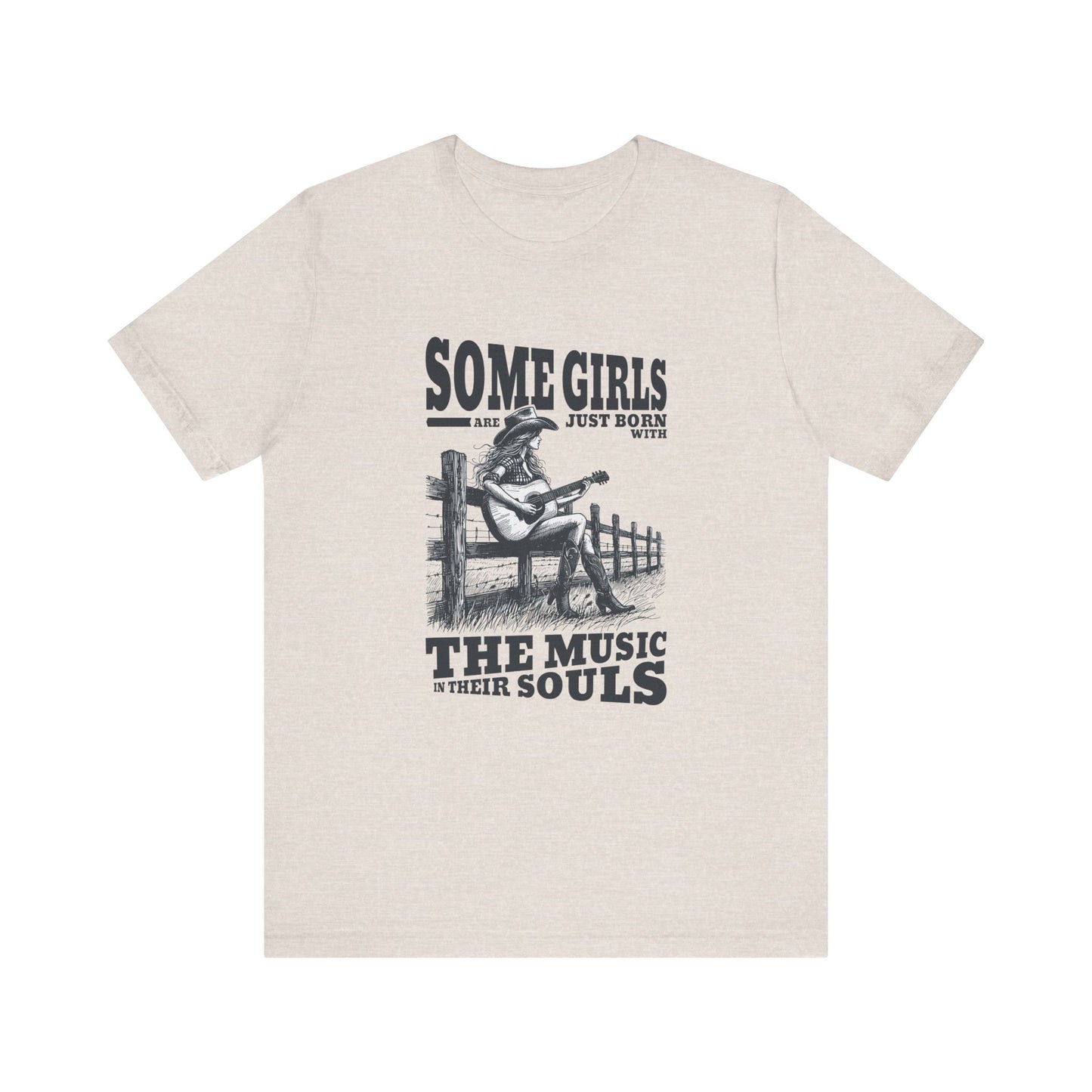 Music in Her Soul: Bella Canvas T-shirt with Cowgirl