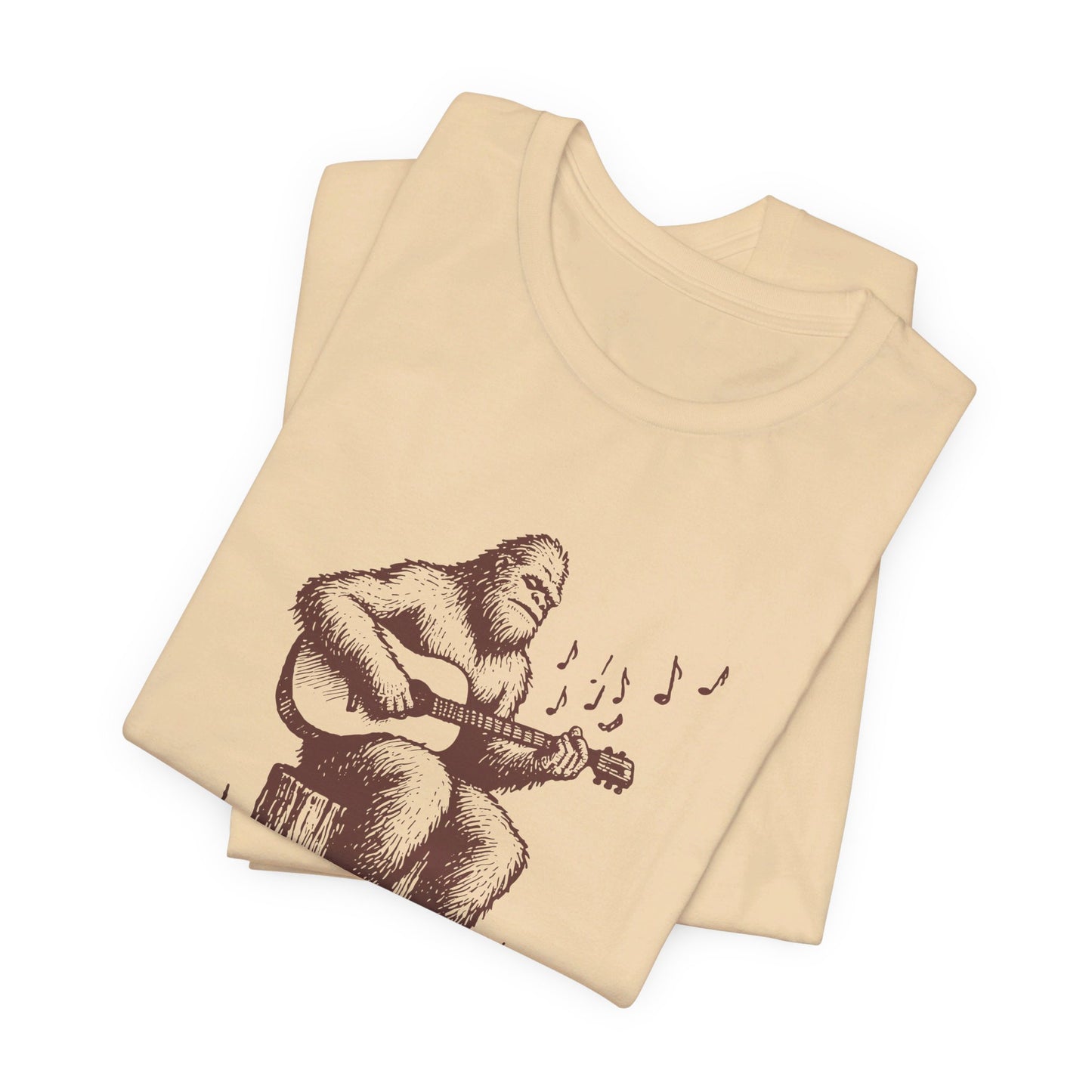 Sasquatch Serenade: Bella Canvas T-shirt with Bigfoot