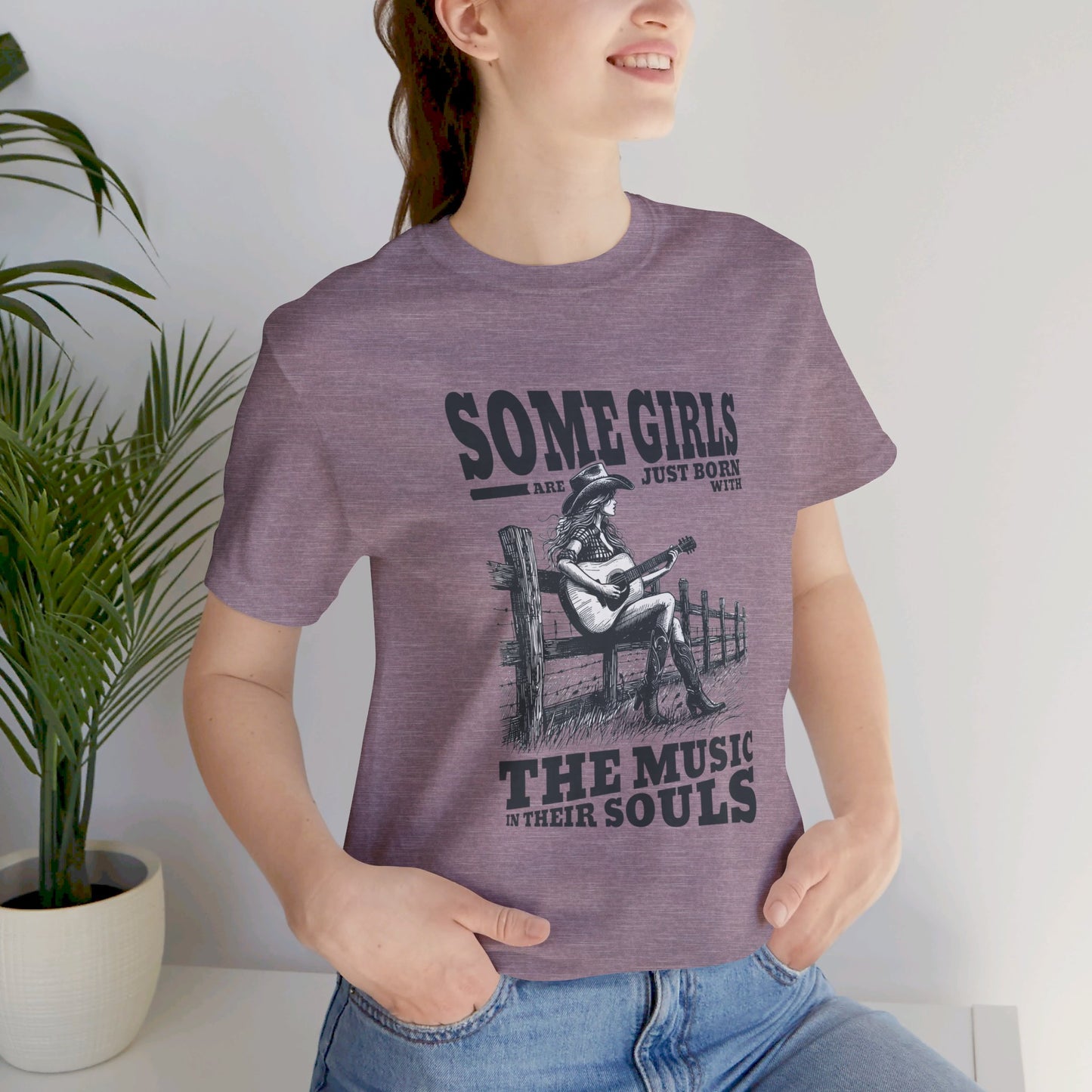 Music in Her Soul: Bella Canvas T-shirt with Cowgirl