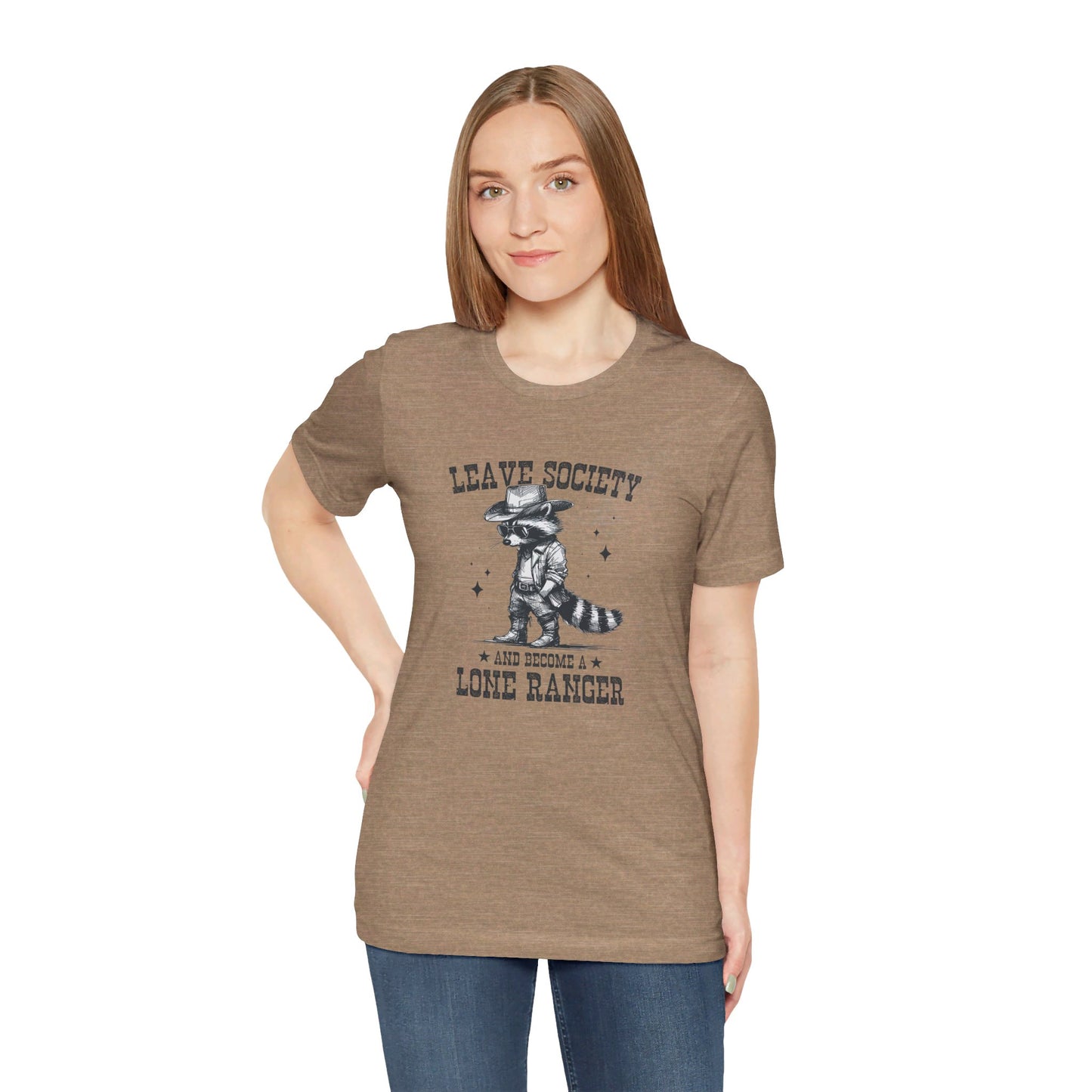 Lone Ranger: Bella Canvas T-shirt with Cowboy Raccoon