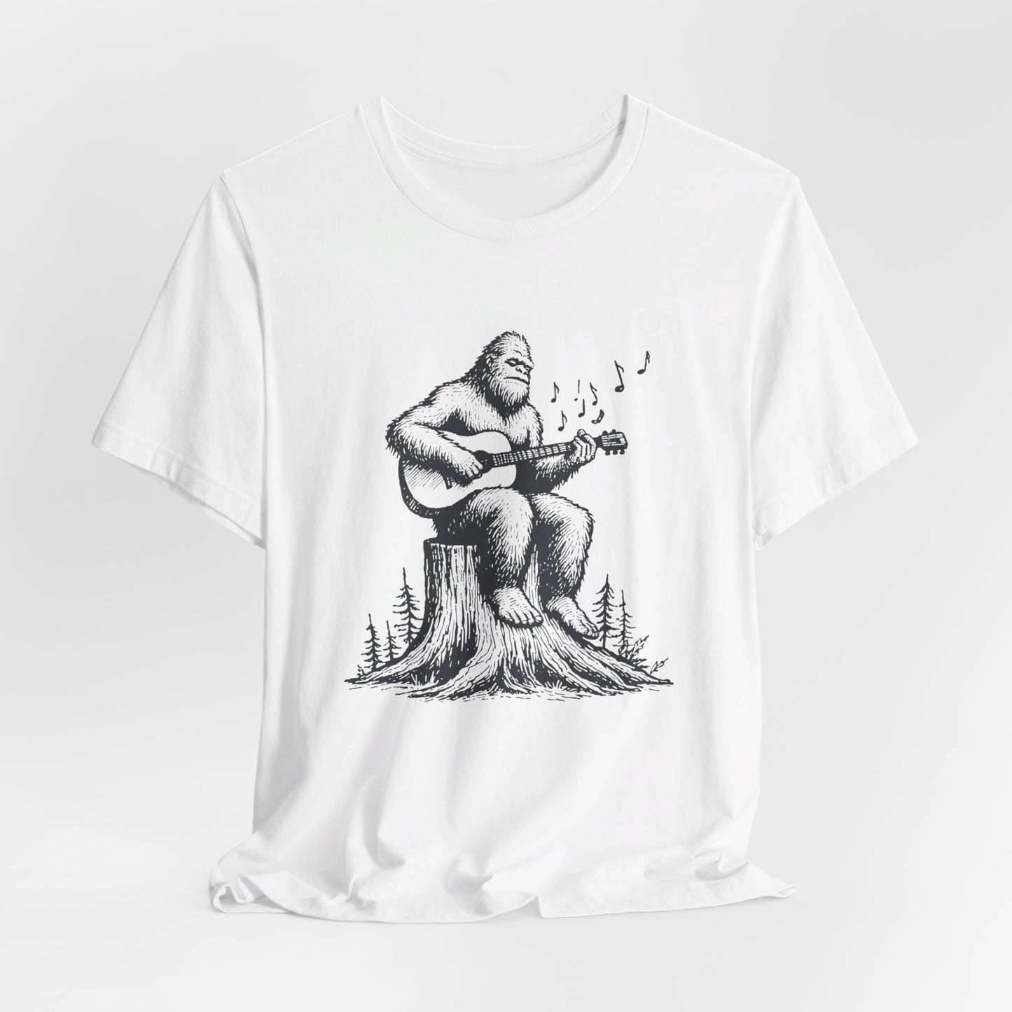 Sasquatch Serenade: Bella Canvas T-shirt with Bigfoot